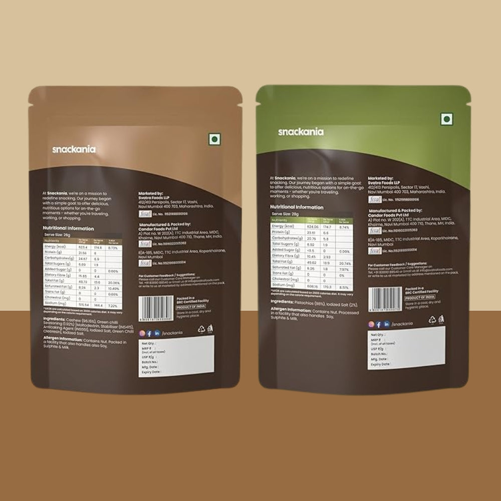 Green Chilli Cashew + Califonia pistachio combo pack