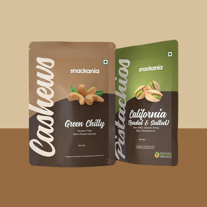 Green Chilli Cashew + Califonia pistachio combo pack