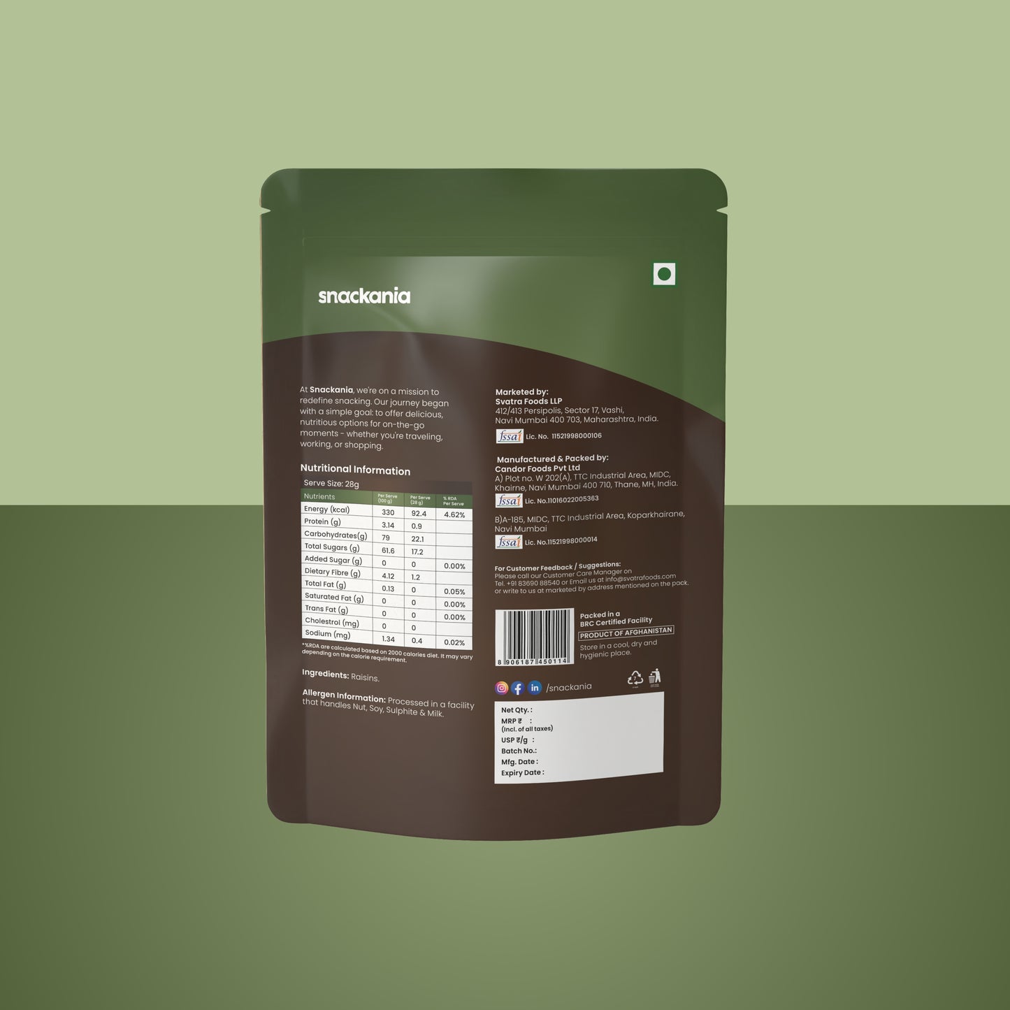 Afghan Green Raisins